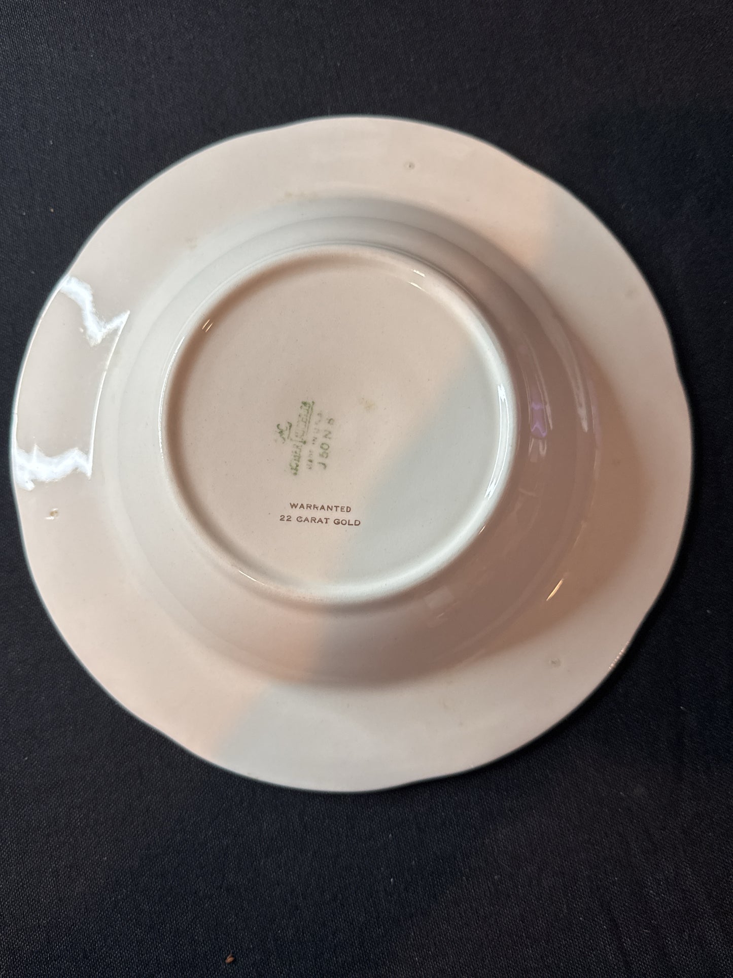 Home Laughlin Soup Plate Bowl Fiddler Couple 22 KT Gold Trim 8.25" Wide