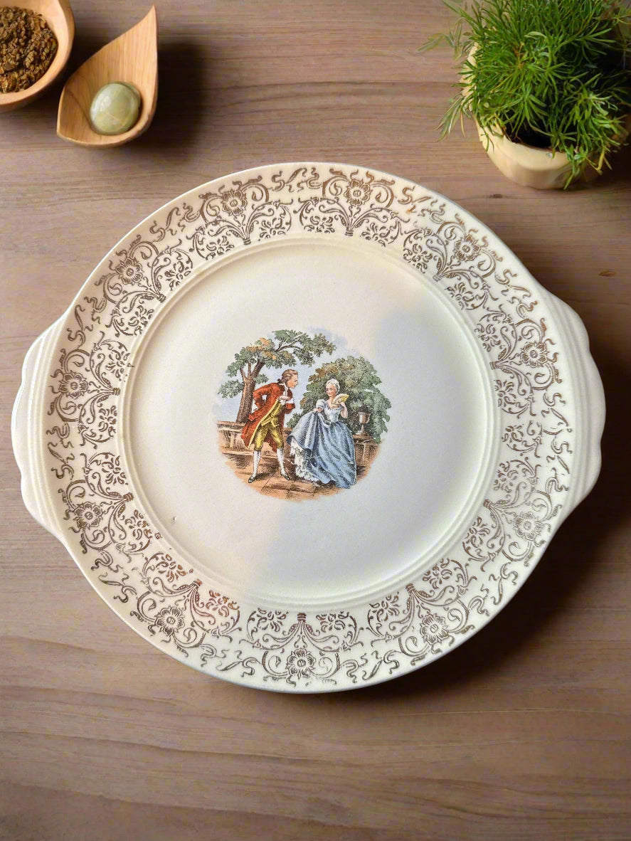 Sebring Pottery Chantilly China Set of 3 Relish/Gravy Underplates Serving Dishes 8 1/8" Wide