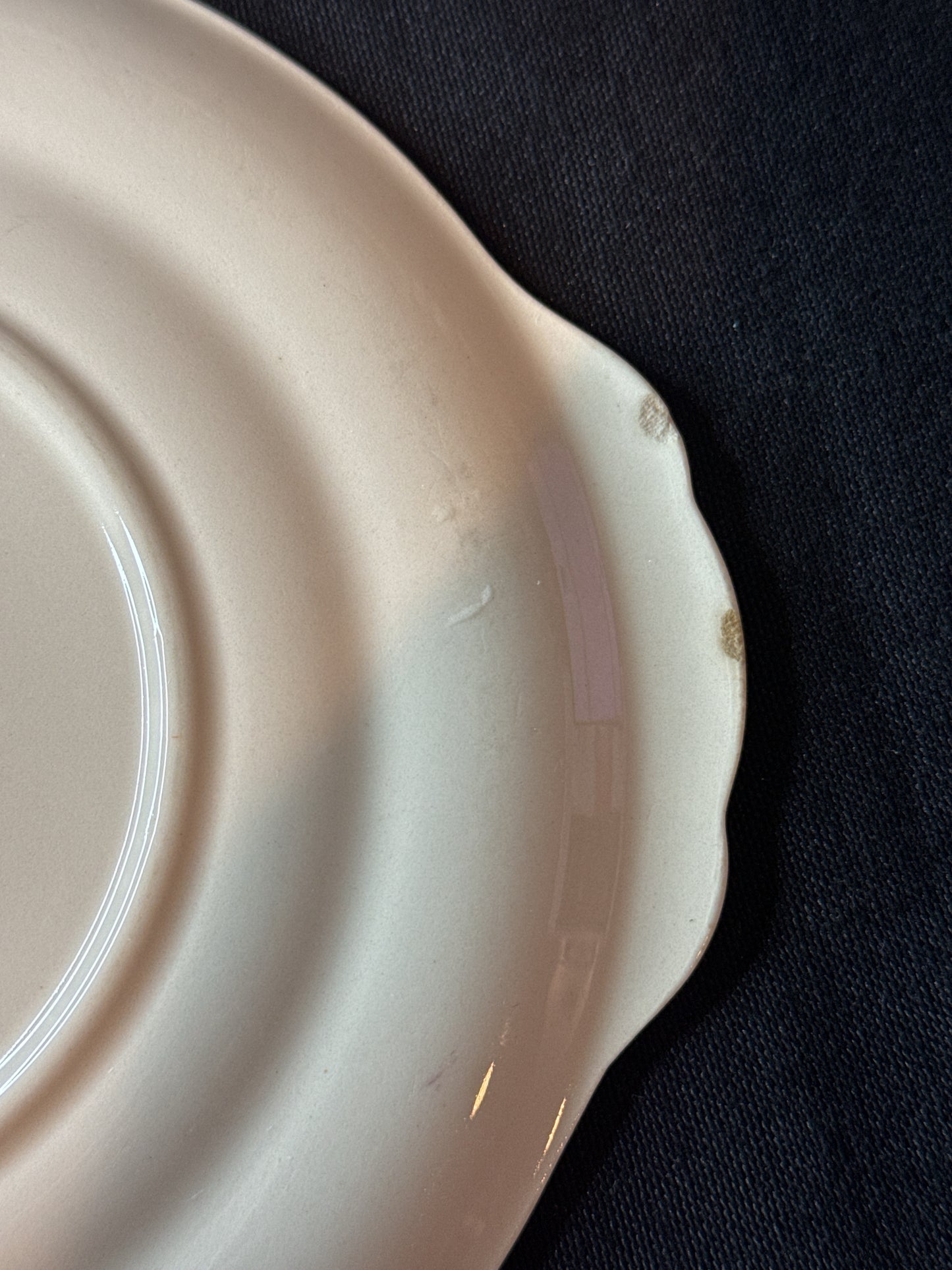 Sebring Pottery Chantilly China Set of 3 Relish/Gravy Underplates Serving Dishes 8 1/8" Wide