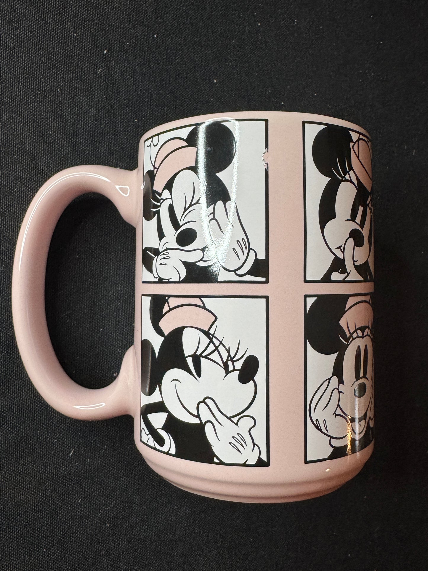 Disney Minnie Mouse 15oz Pink Black & White Ceramic Mug by Zac Designs 4.75" Tall