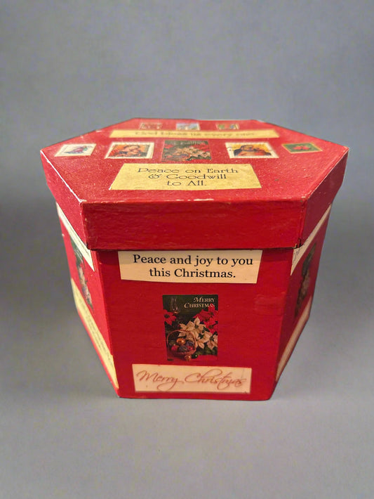 Pair of Ornament Storing Boxes Firm Sturdy Cardboard 5.5" x 4.5" Red Box & 4 5/8" x 3 5/8"