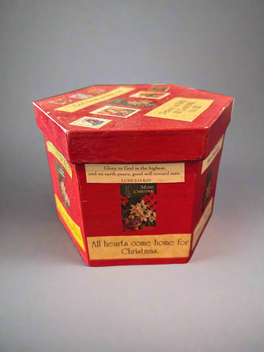 Pair of Ornament Storing Boxes Firm Sturdy Cardboard 5.5" x 4.5" Red Box & 4 5/8" x 3 5/8"
