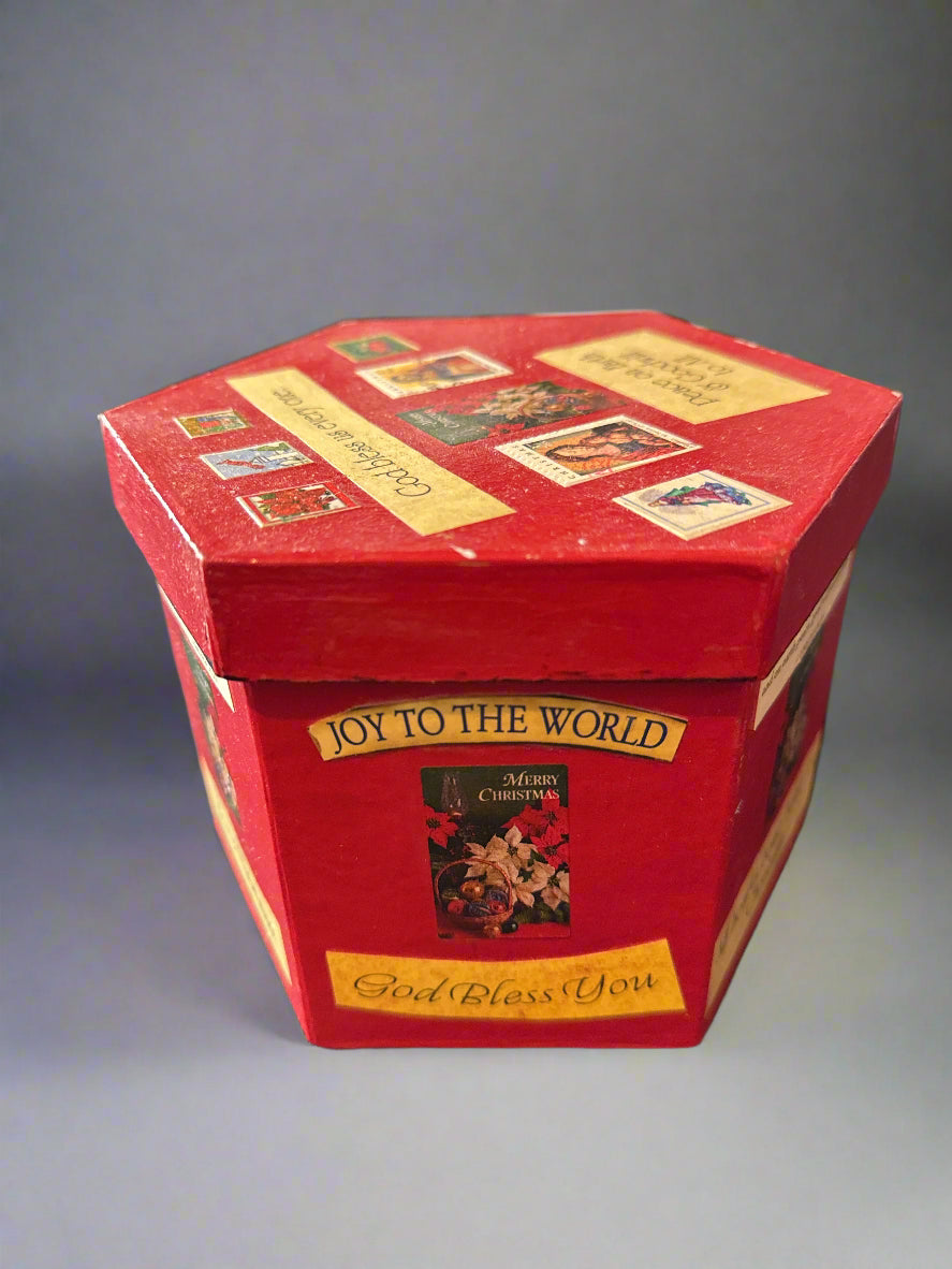 Pair of Ornament Storing Boxes Firm Sturdy Cardboard 5.5" x 4.5" Red Box & 4 5/8" x 3 5/8"