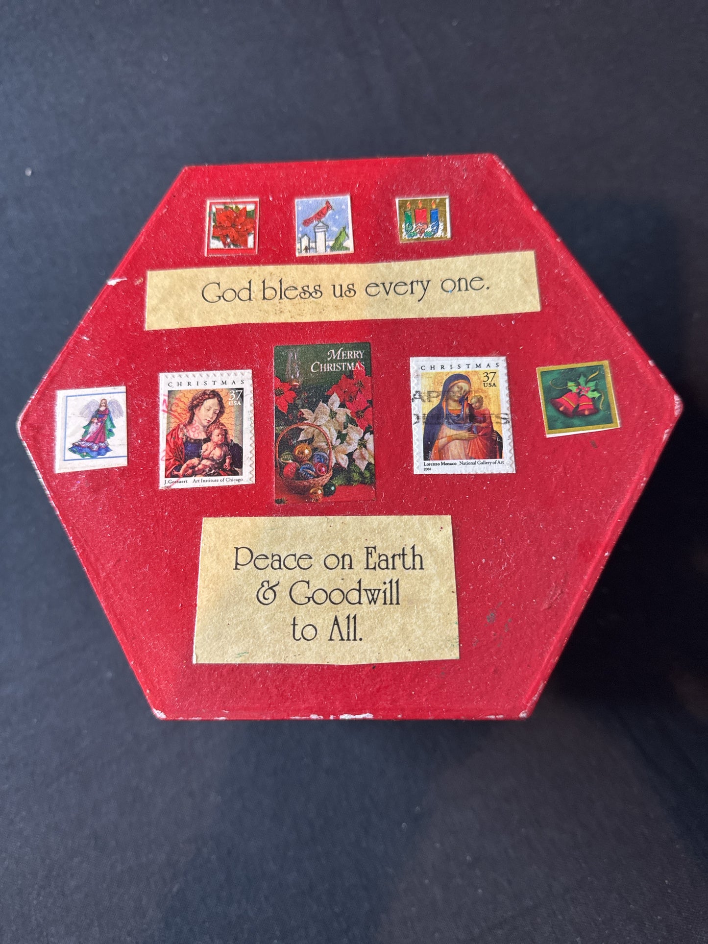 Pair of Ornament Storing Boxes Firm Sturdy Cardboard 5.5" x 4.5" Red Box & 4 5/8" x 3 5/8"
