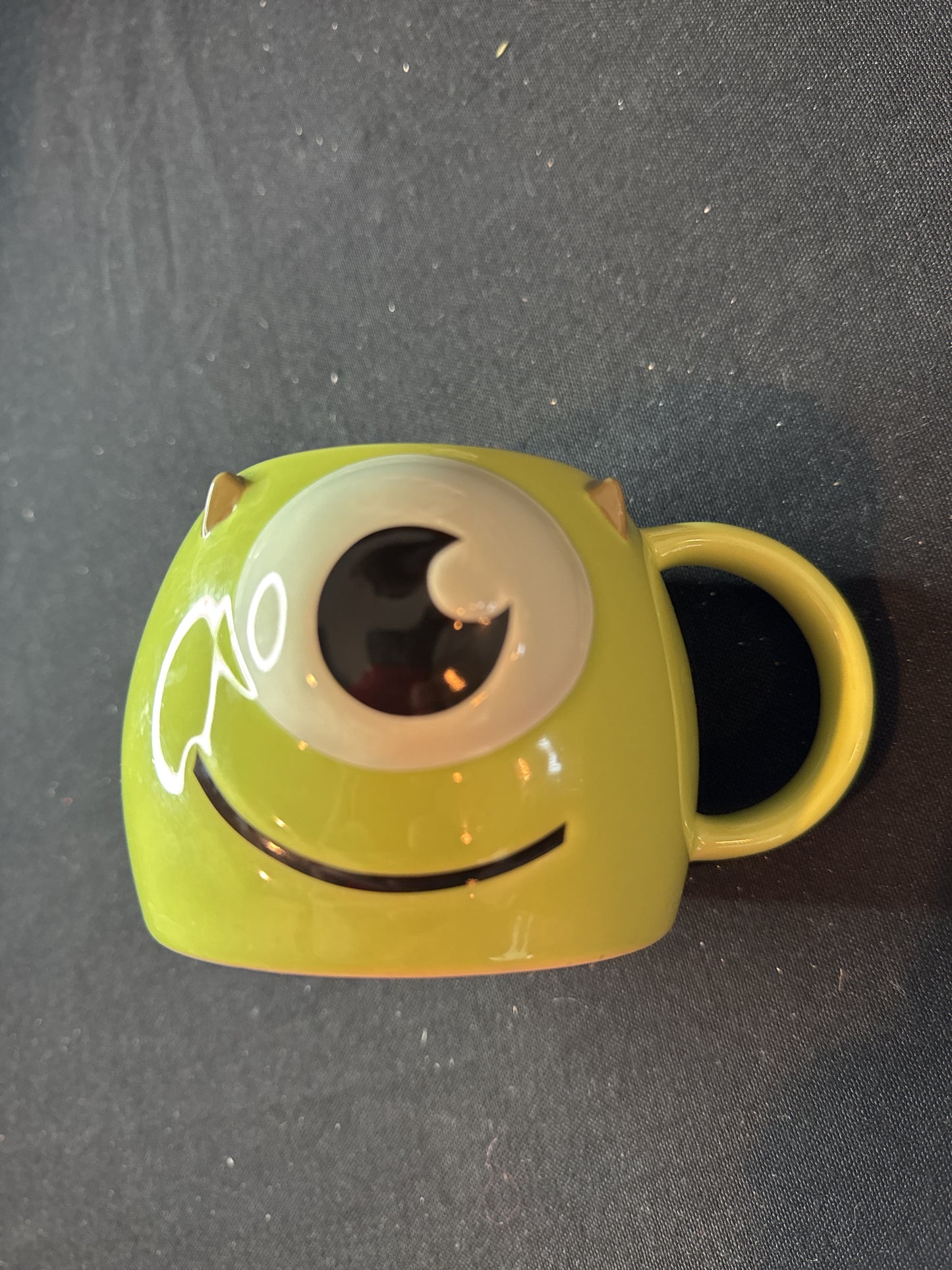 Pixar Monsters Inc. Mike Wazowski 3D Green Ceramic Mug Cup 12oz Disney Store 3.25" Tall