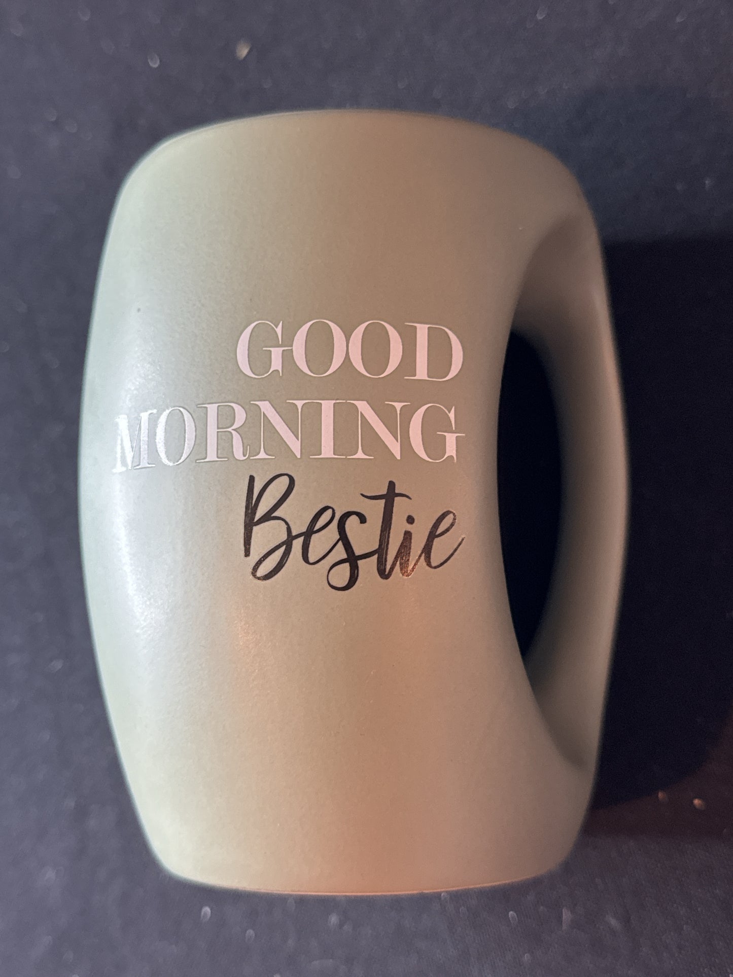 Pavilion Gift Company Good Morning Bestie 16oz Mug Green 5.25" Tall