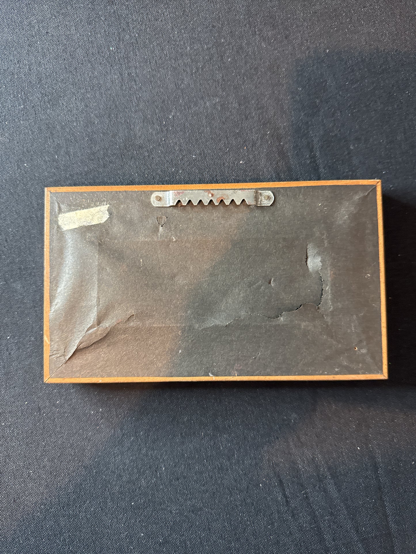 Small Wooden Frame With Picture of A Street & Buildings 7.5" Wide x 4.25" Tall Hanging Only