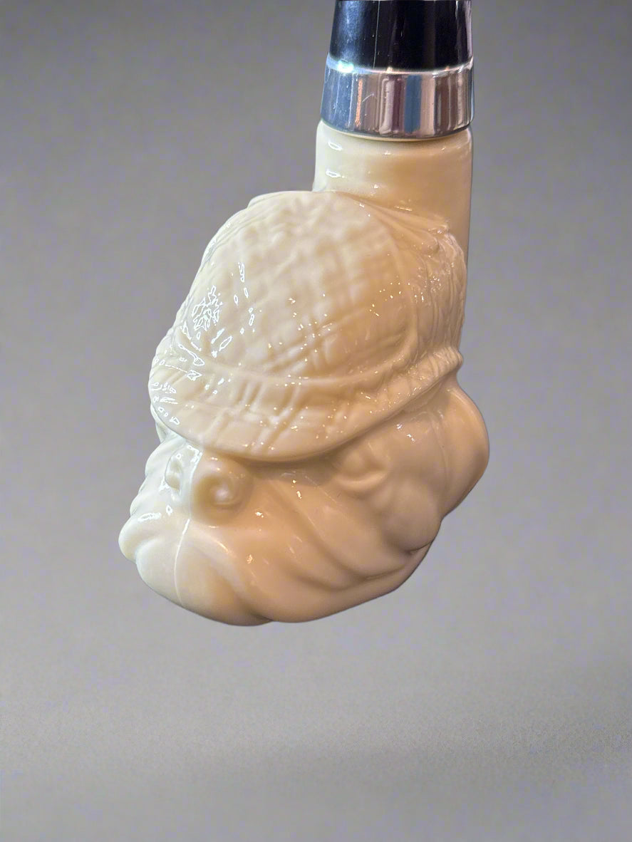 Vintage Avon Decanter Glass Bottle Bulldog Pipe After Shave Wild Country Empty Bottle 6.5"