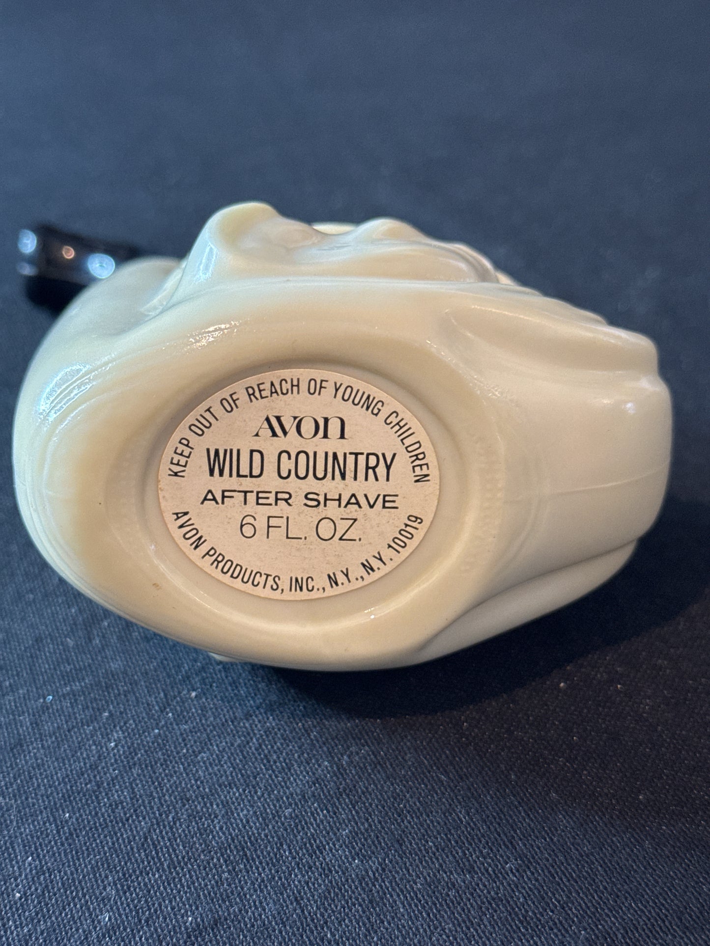 Vintage Avon Decanter Glass Bottle Bulldog Pipe After Shave Wild Country Empty Bottle 6.5"