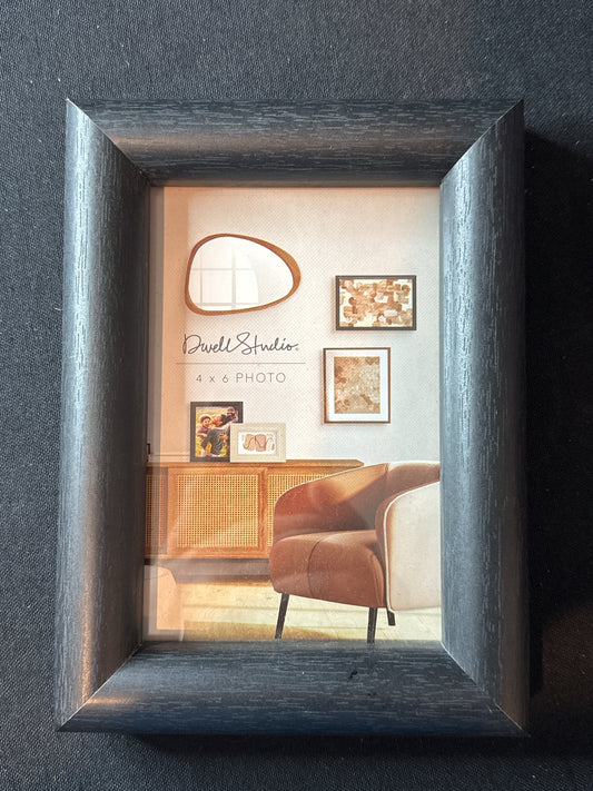 Dwell Studio Black Wooden Picture Frame 4 x 6 Hanging or Desk Mount New