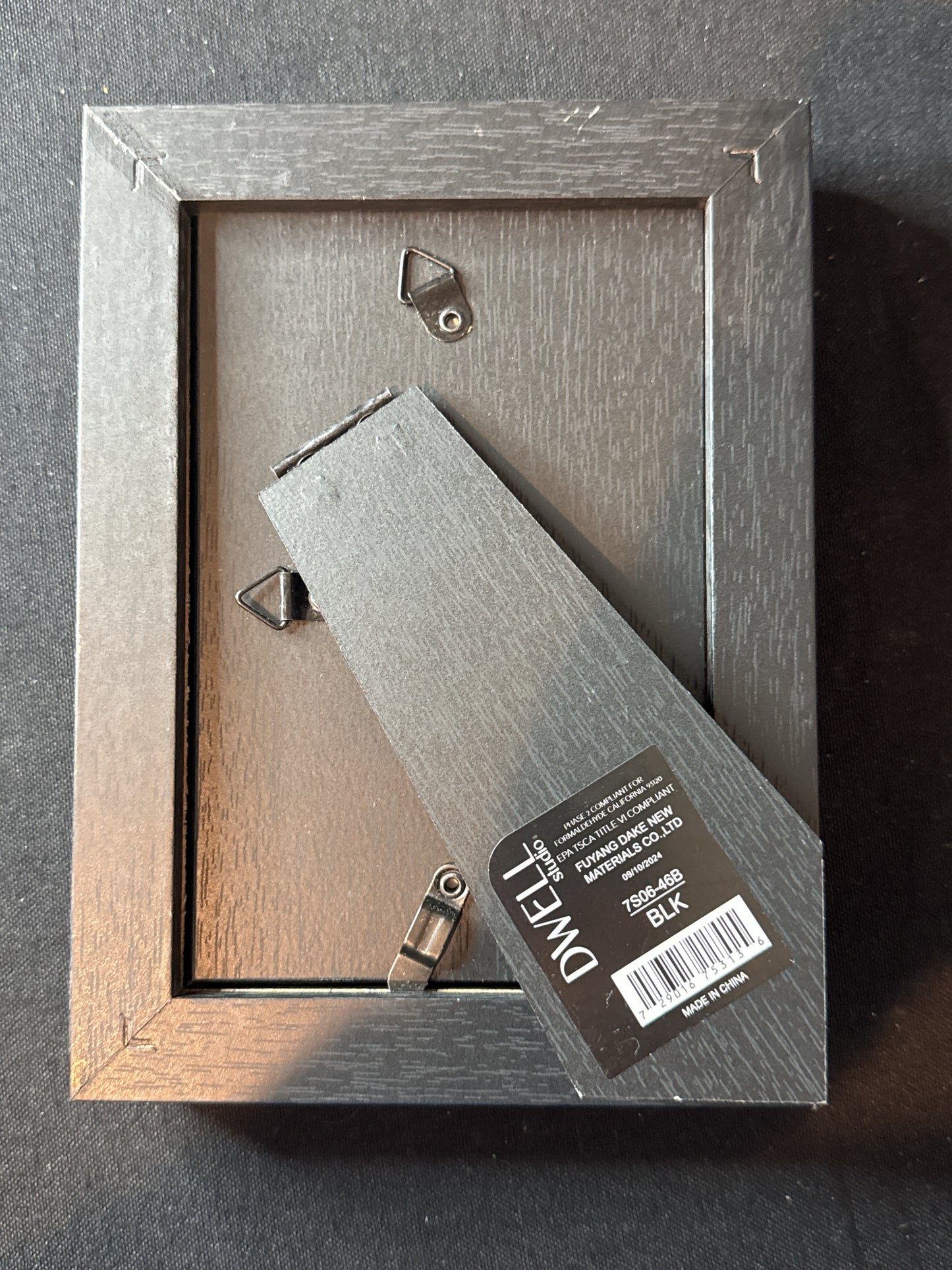 Dwell Studio Black Wooden Picture Frame 4 x 6 Hanging or Desk Mount New