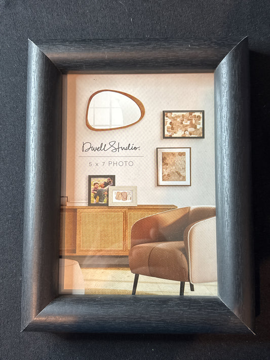 Dwell Studio Black Wooden Picture Frame 5 x 7 Hanging or Desk Mount New