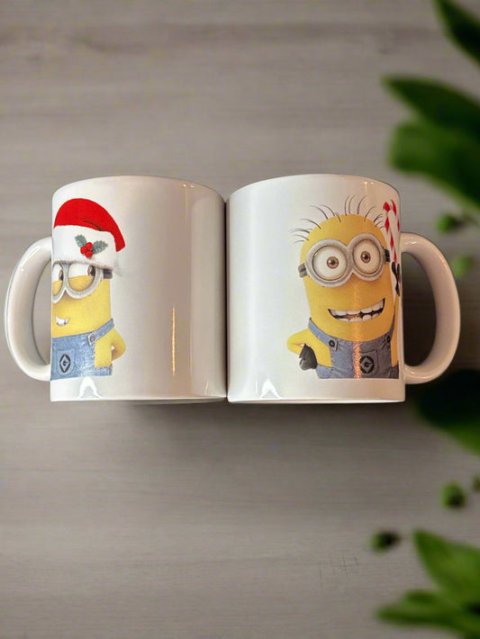 Pair of Minions Coffee Cups Mugs Universal Studios 3.75" Tall Despicable Me