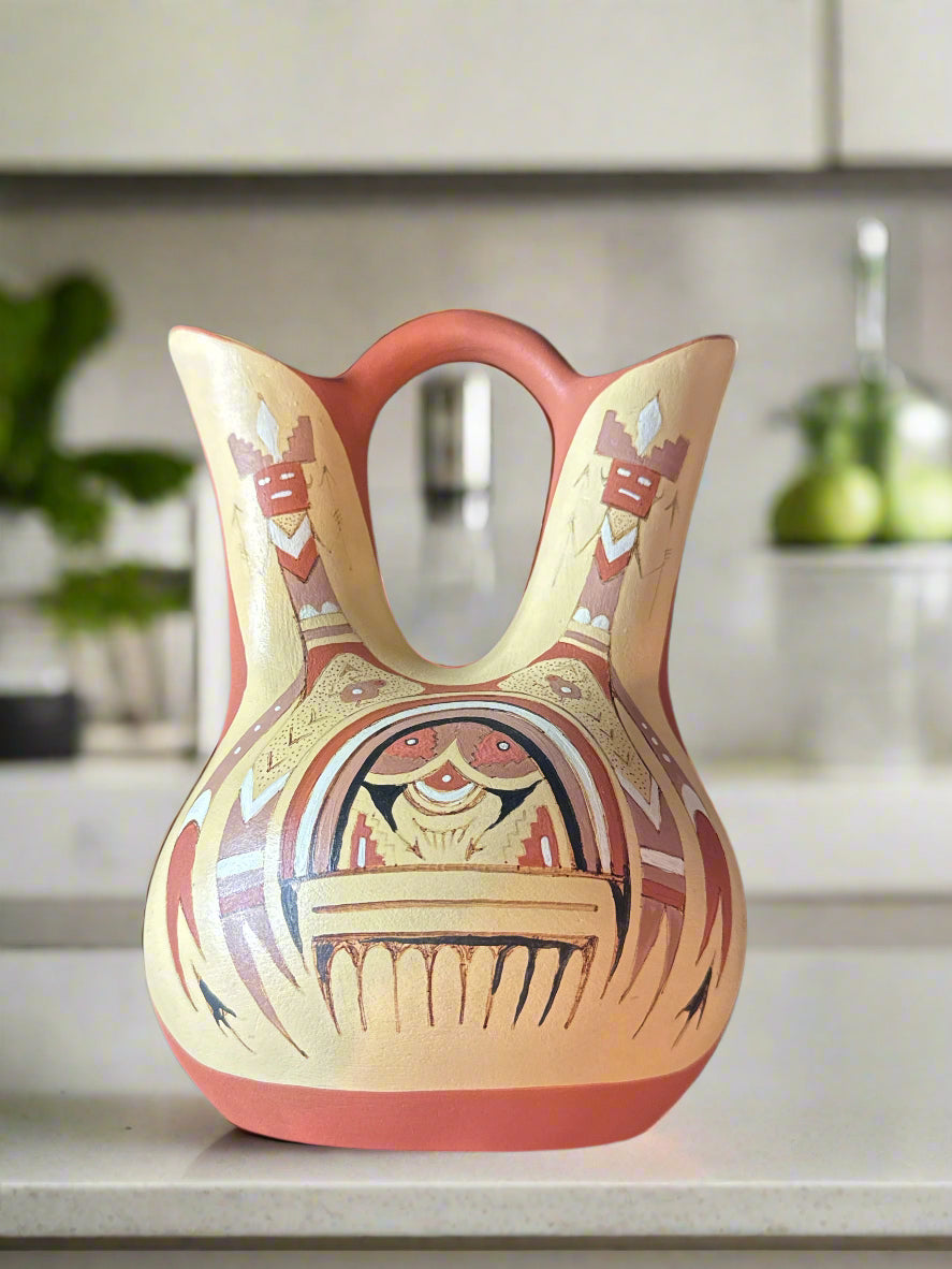 Large 8.5" Tall Pueblo Wedding Vase Signed Mary Elizabeth