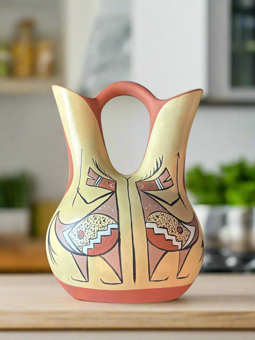 Large 8.5" Tall Pueblo Wedding Vase Signed Mary Elizabeth