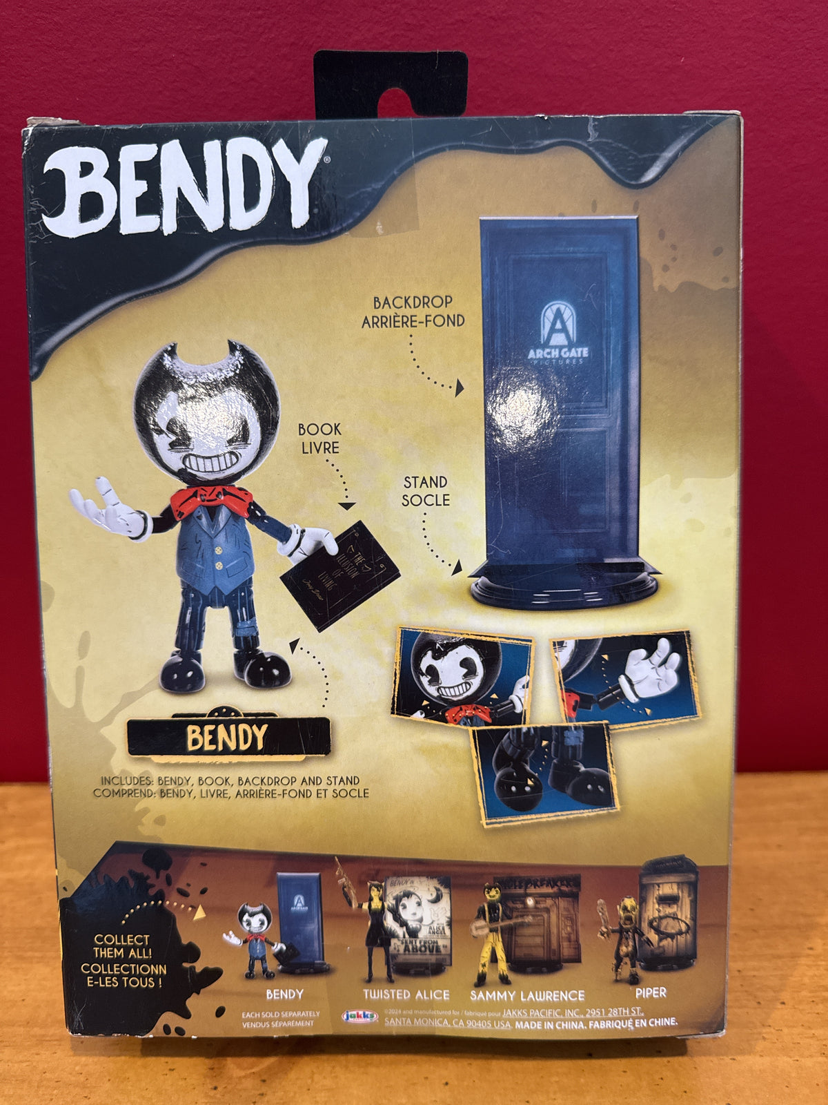 AKKS Pacific Bendy Collectible Figure with Book, Backdrop & Stand New in Box 4" Tall