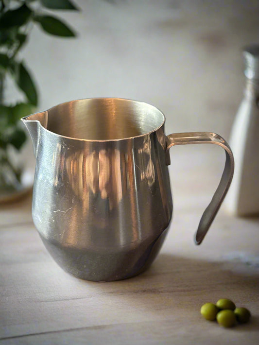 Milk Frothing Pitcher 12oz Milk Frother Steamer Cup Stainless Steel Espresso Cup