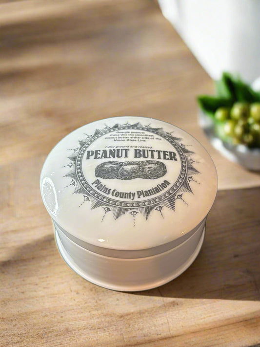 Plains County Plantation Georgia Peanuts Peanut Butter Ceramic Lidded Advertising Dish