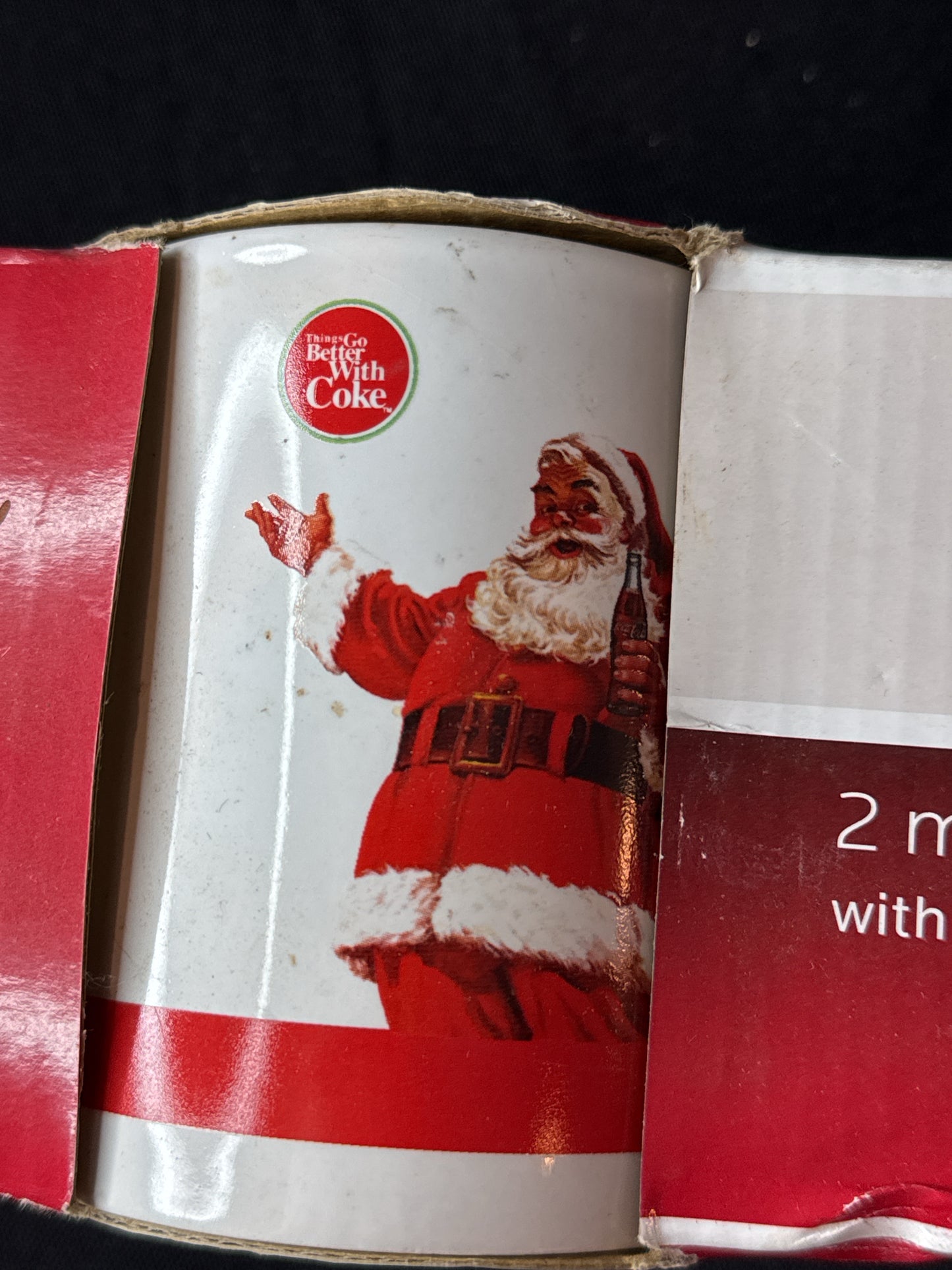 Coca-Cola 2 Mug Gift Set Christmas Santa 2007 "No Cookies" 4" Tall