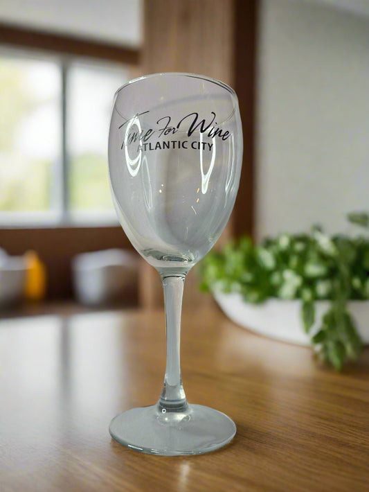 Time For Wine Atlantic City Clear Wine Glass 7.5" Tall