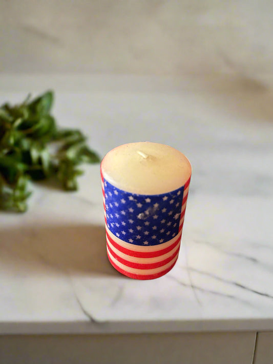 American Flag Candle 3" Tall New