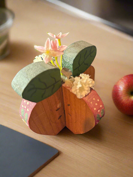 Wooden Apple Shaped Home Decor 6" Tall