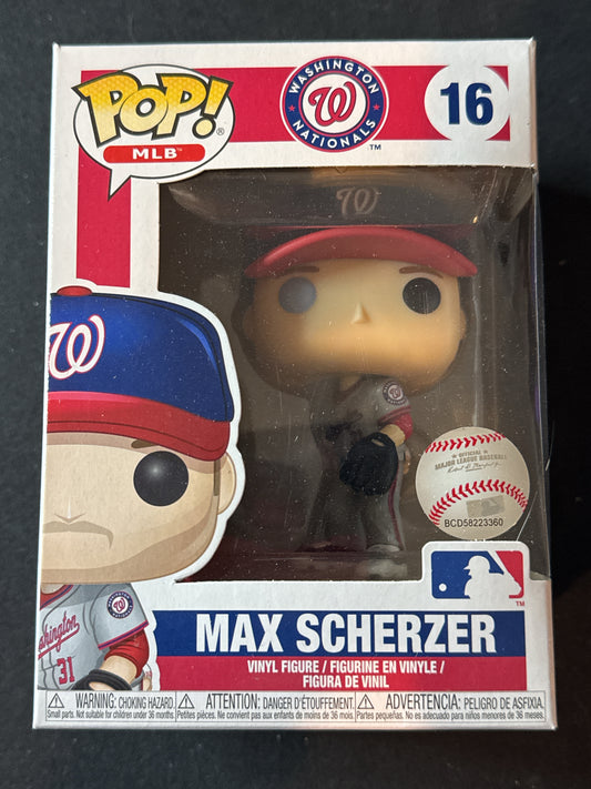 Funko Pop! Baseball MLB Washington Nationals Max Scherzer #16 Mad Max Vinyl Figure. NIB