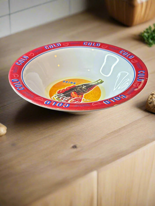 Vintage Drink Coca-Cola Delicious And Refreshing Bowl by Gibson Melamine 7.25" Wide