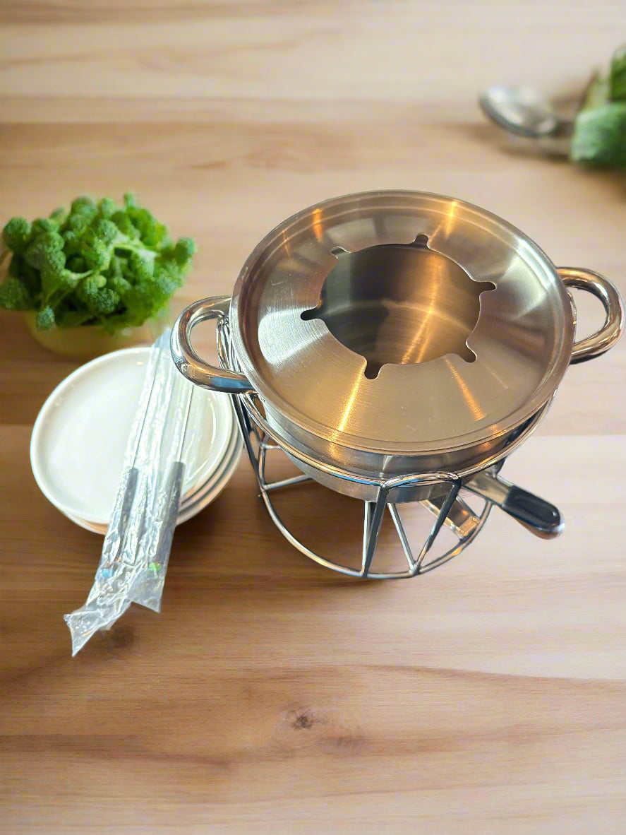 Roshco Chocolate & Cheese Fondue 10 Piece Set Stainless Steel