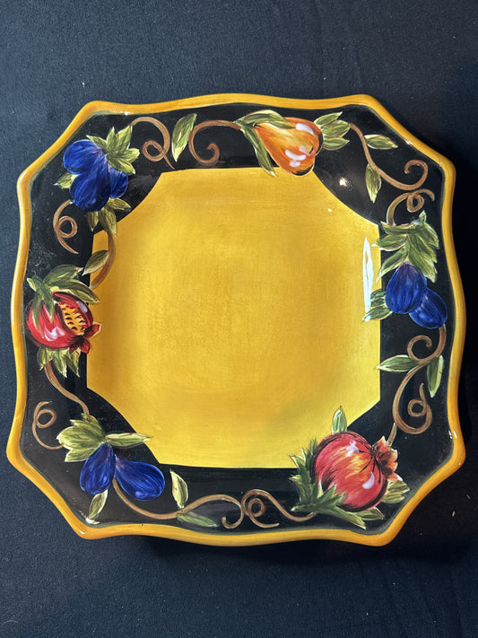 Raymond Waites Certified International 11" Square Platter Tuscan Valley Vintage