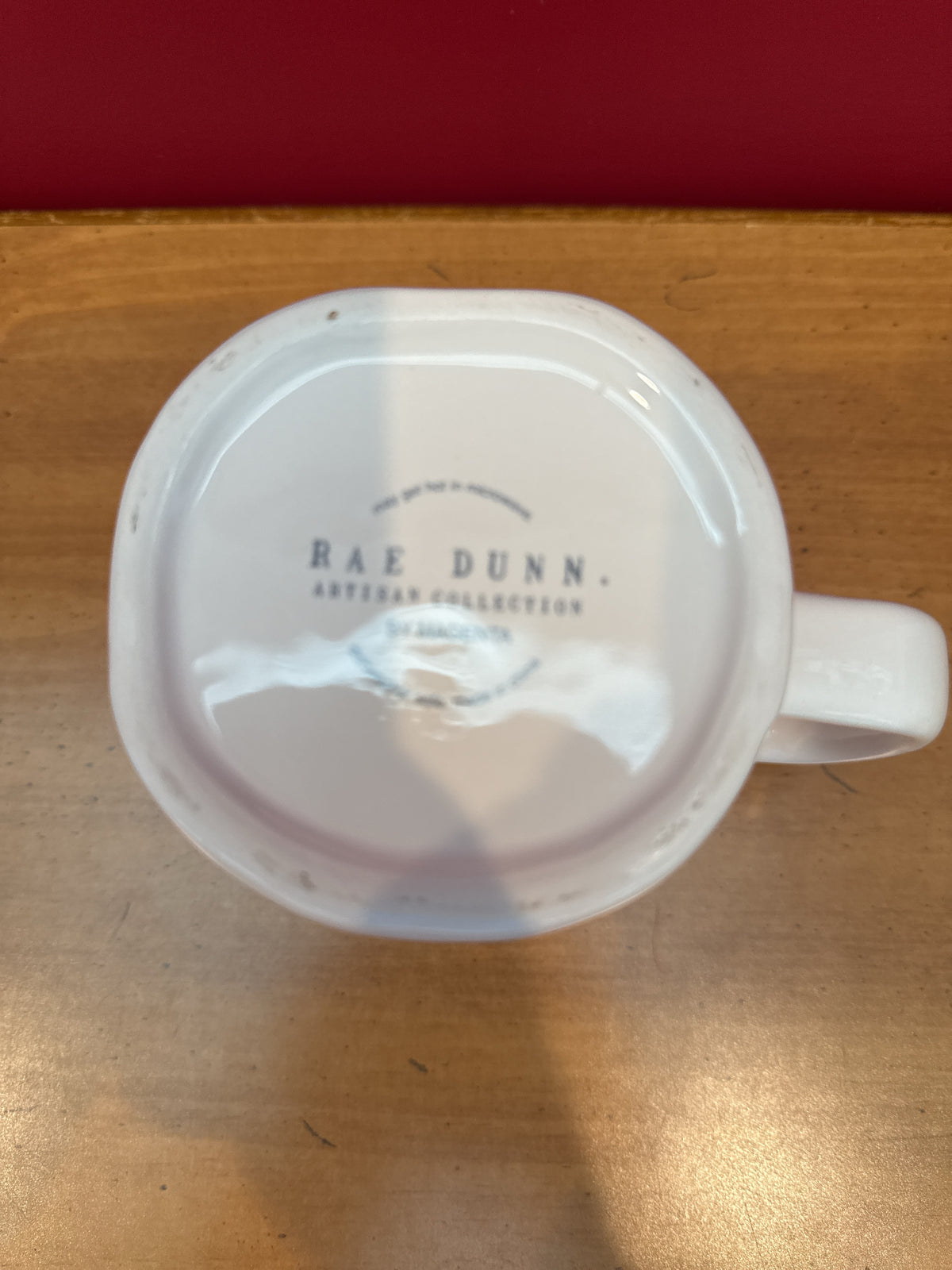 Rae Dunn “HAPPY” White Coffee Mug, Artisan Collection New 4.5" Tall
