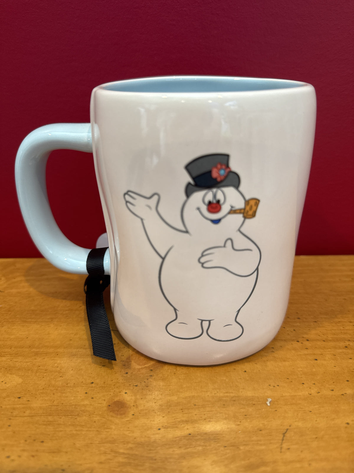 Rae Dunn “FROSTY” Frosty the Snowman Mug with Light Blue Interior New 4 7/8" Tall