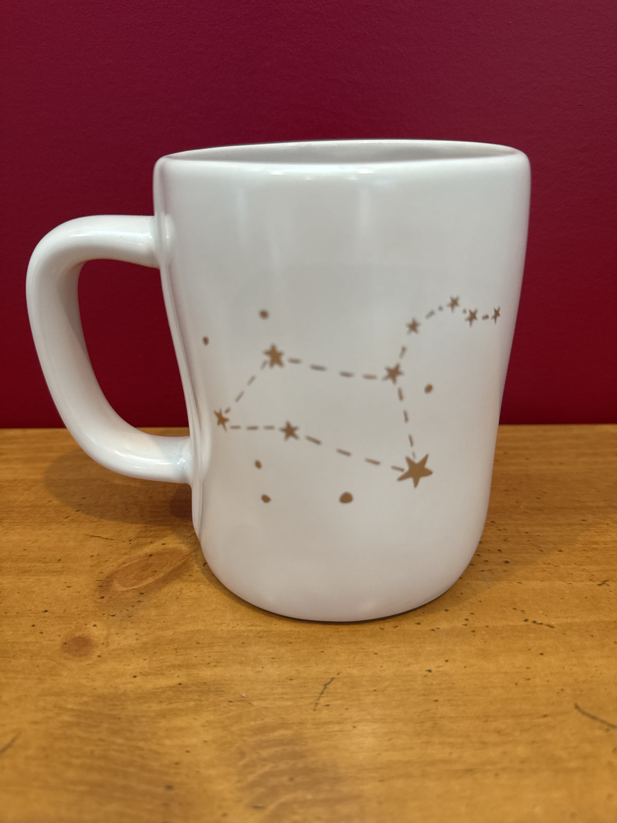 Rae Dunn “LEO” Zodiac Mug with Gold-Tone Constellation Design New 4.75" Tall