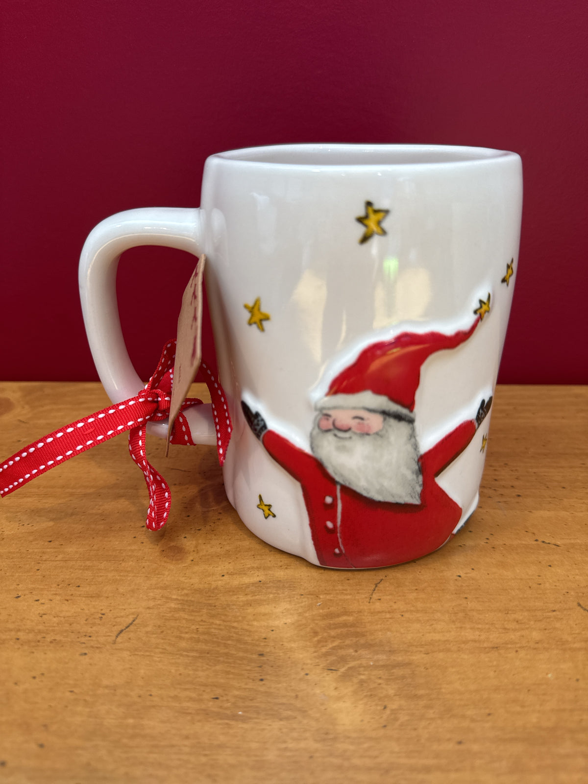 Rae Dunn “Joy to the World” Santa Christmas Mug by Magenta New 4 7/8" Tall