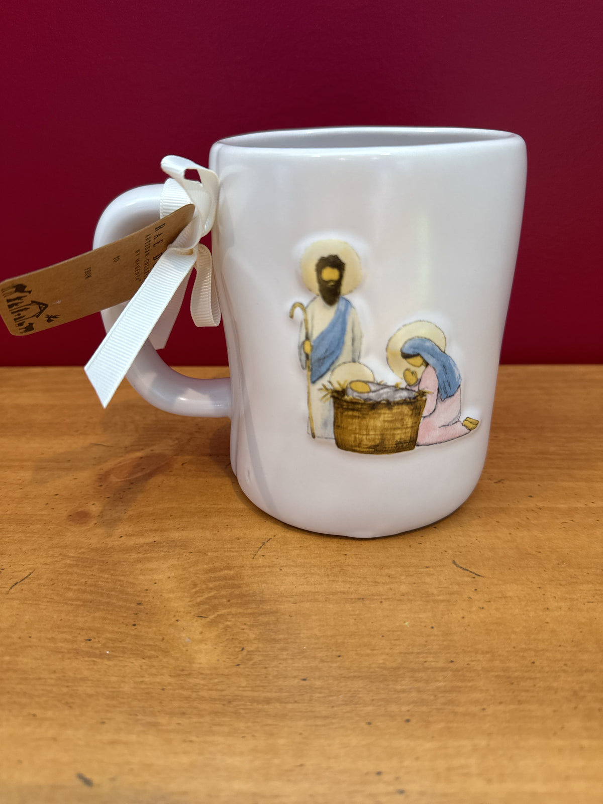 Rae Dunn “Joy to the World” Nativity Christmas Mug by Magenta New 4 7/8" Tall