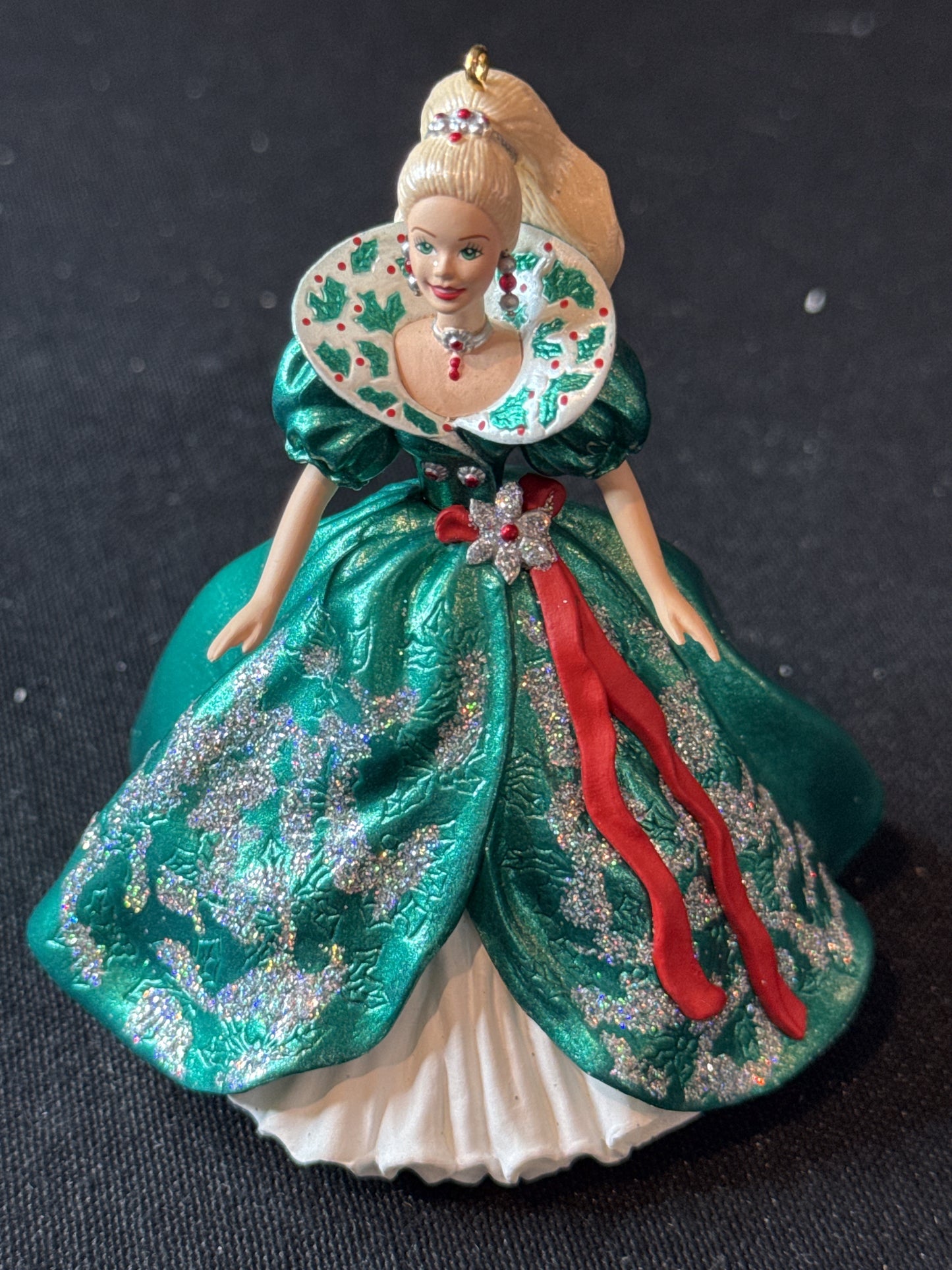 Holiday Barbie 1995 Christmas Ornament Green Dress 3 5/8" Tall New in Box