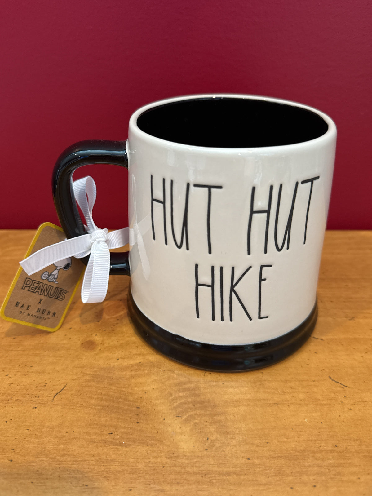 Rae Dunn x Peanuts “Hut Hut Hike” Snoopy & Woodstock Football Mug New 4.5" Tall