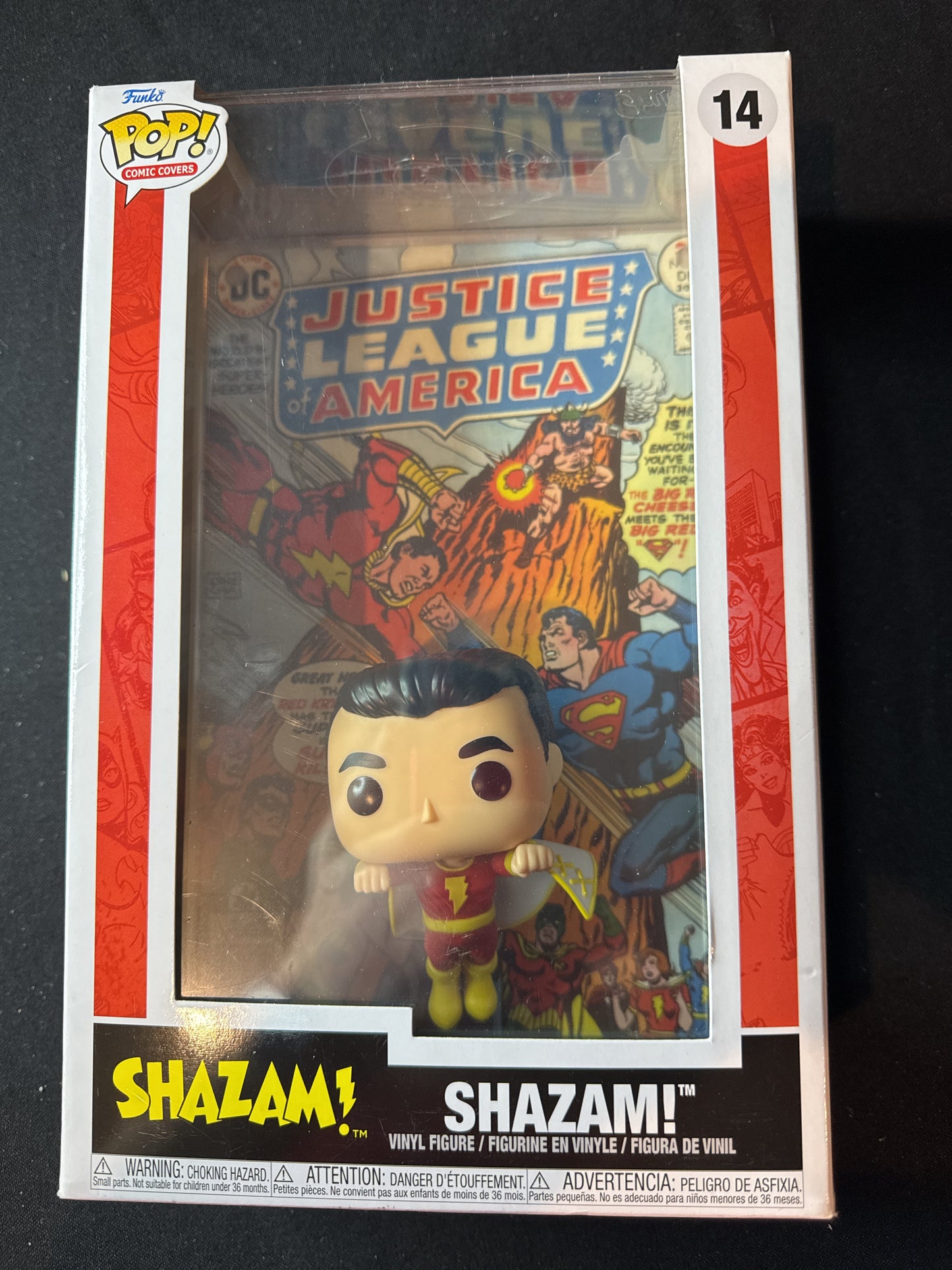 Funko Pop! Comic Covers #14 Shazam Vinyl Figure Large Hard Case Justice League America