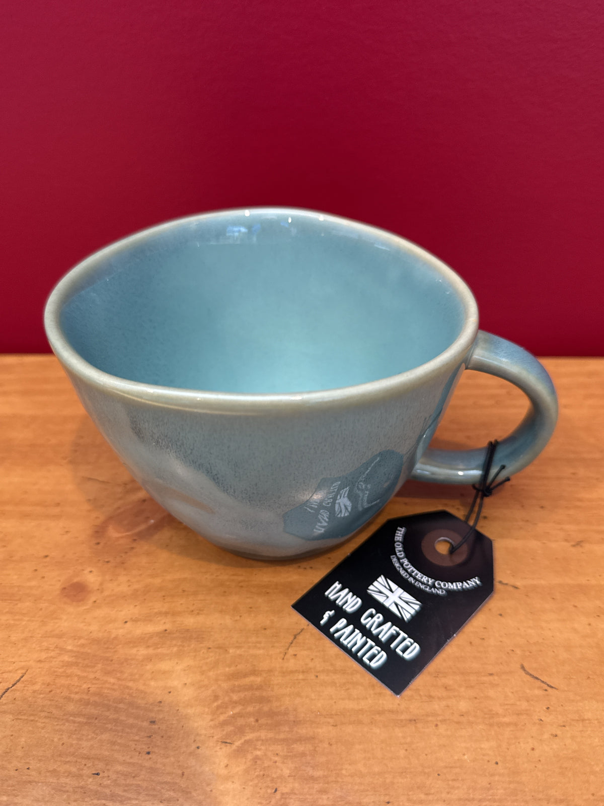 he Old Pottery Company Blue-Gray Handcrafted Coffee Mug New 3 1/8" Tall