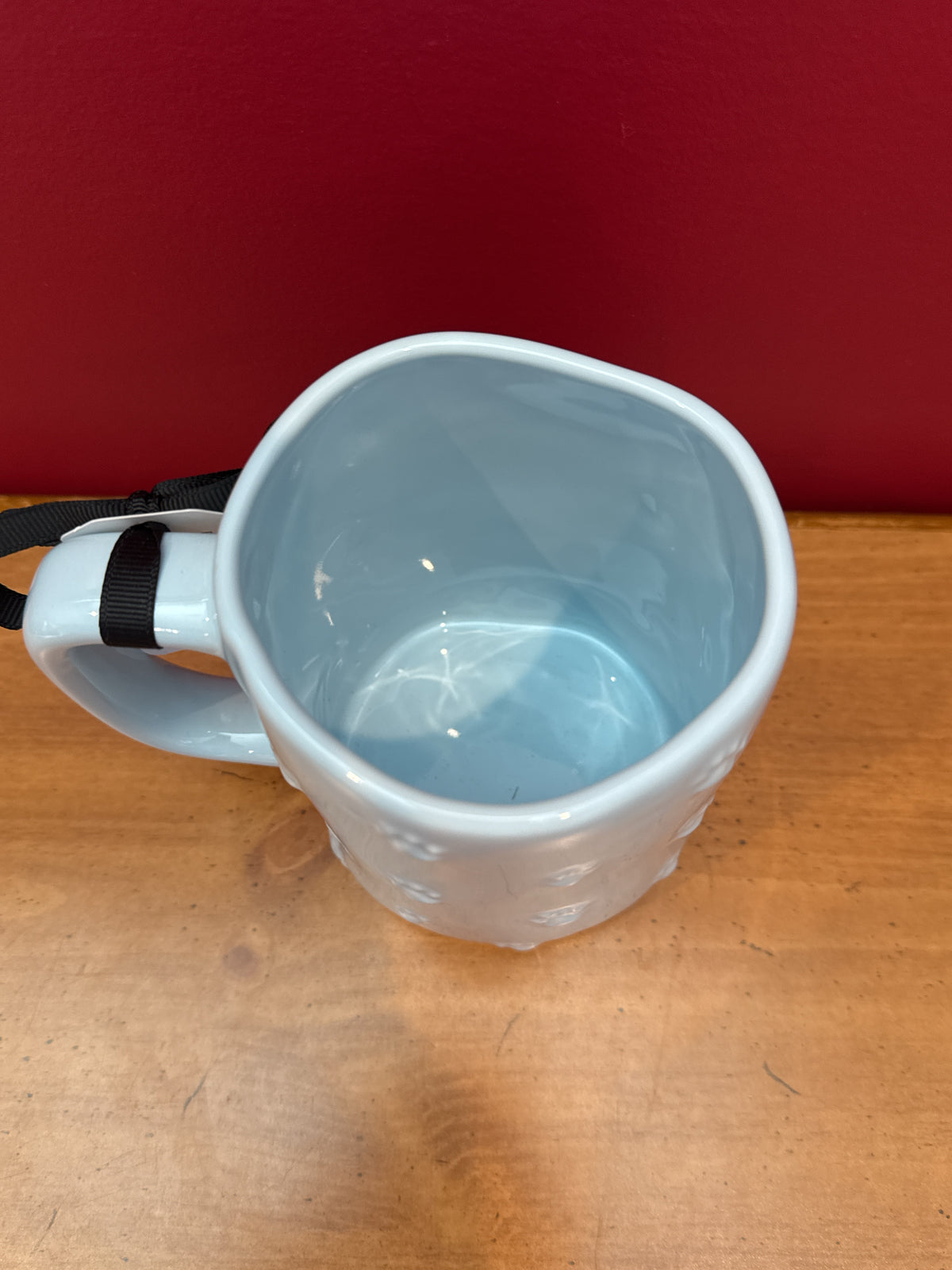 Rae Dunn “FUR MOM” Light Blue Paw Print Mug by Magenta New 4 7/8" Tall