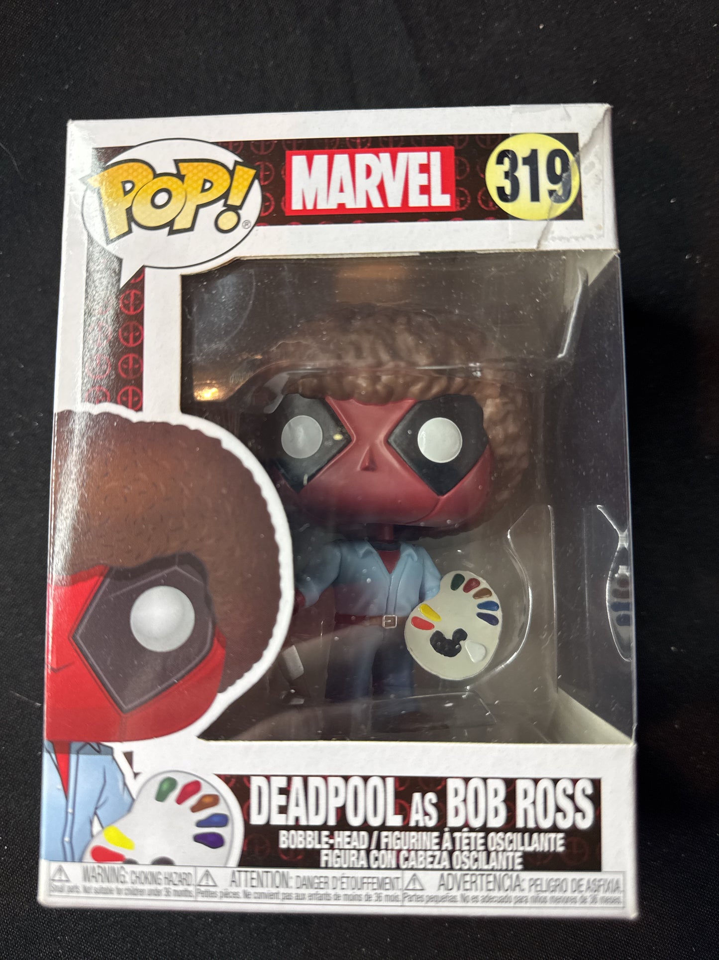 Funko Pop! Marvel #319 Deadpool as Bob Ross Bobble Head New in Box