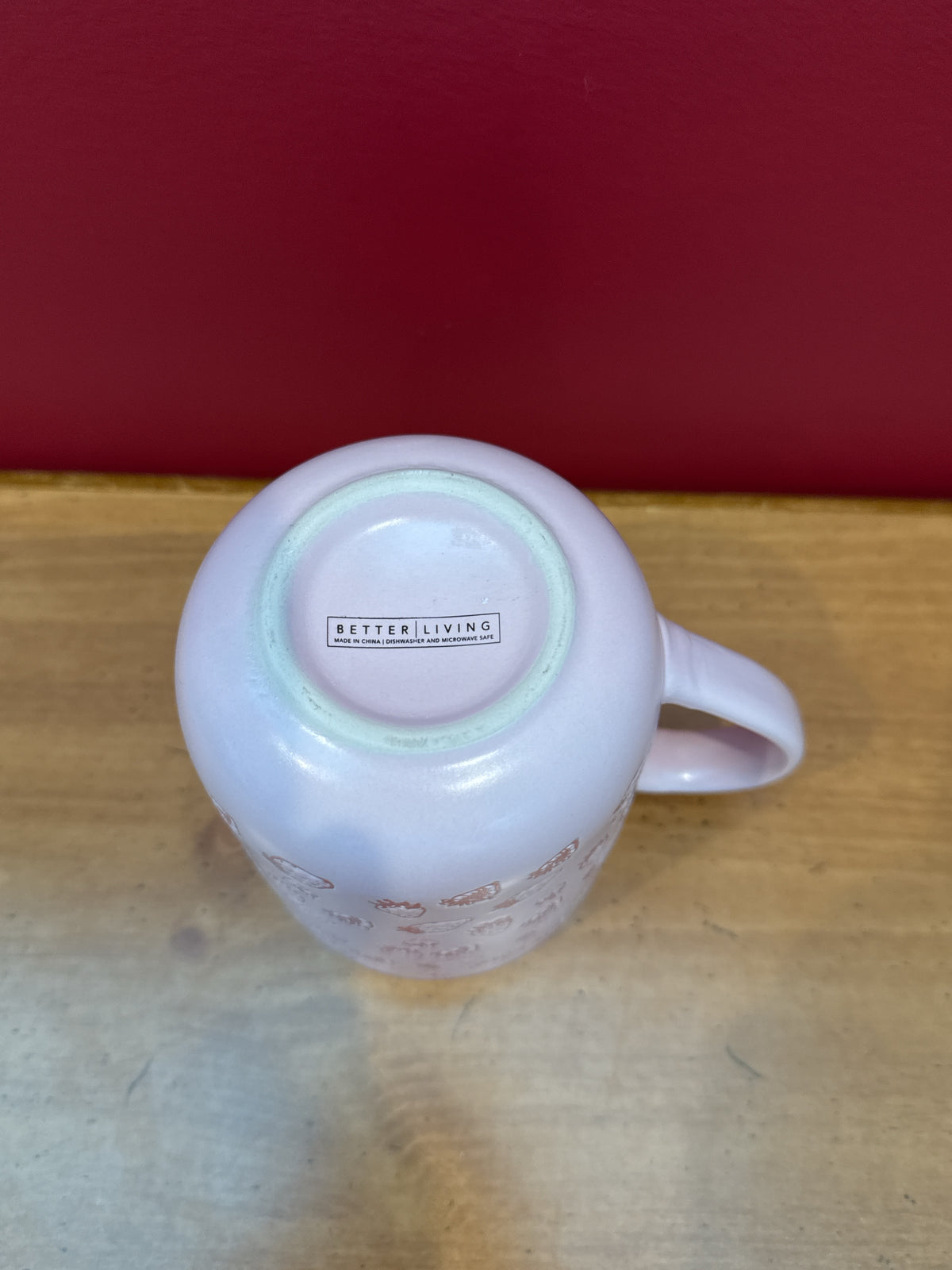 Better Living Pink Strawberry Print Coffee Mug New 4.25" Tall