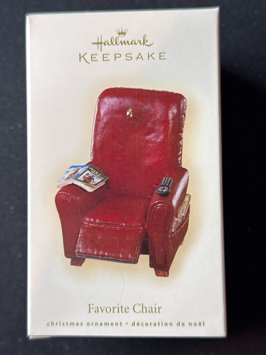 Hallmark Keepsake Favorite Chair Christmas Ornament 2007 New in Box