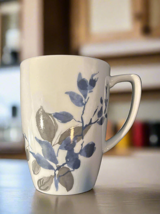 Corelle Coordinates Kyoto Night Coffee Mug Cup 4 3/8" Tall Gray Blue