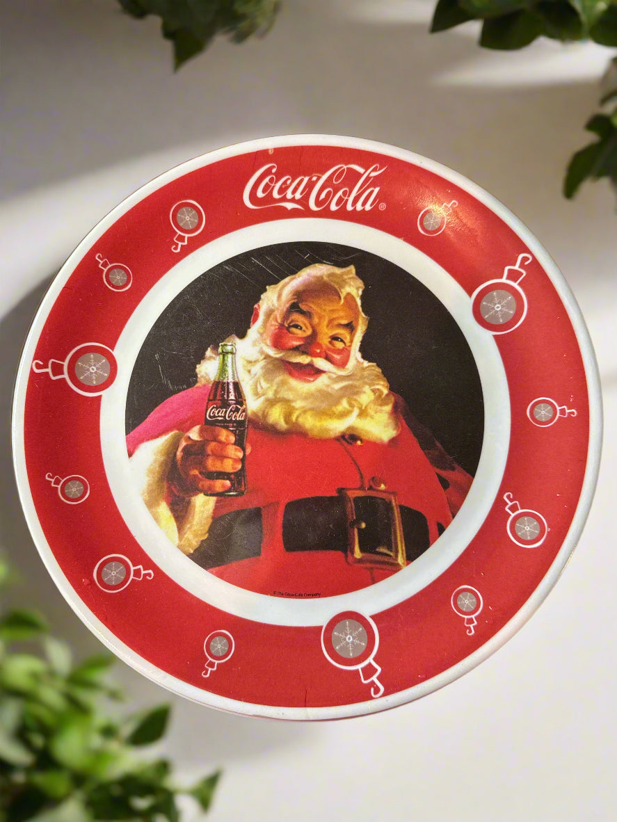 Set of 4 Gibson Coca Cola Santa Clause Image Melamine Dinner Plates 10.5"