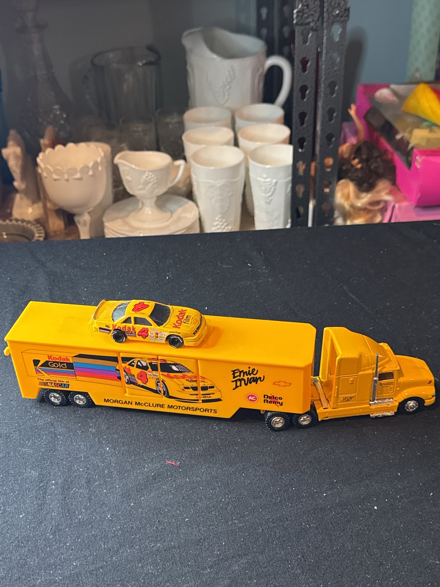 Ernie Irvin Kodak Gold NASCAR Racing Truck & Trailer & Diecast Car