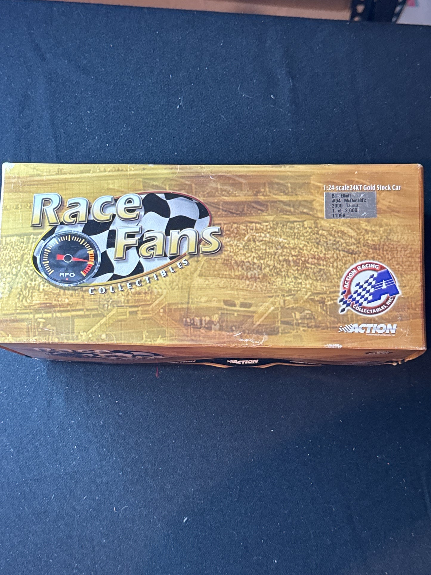 Race Fans 1:24 Collectibles Bill Elliott #94 McDonalds 24K Gold Stock Car & Case New in Box