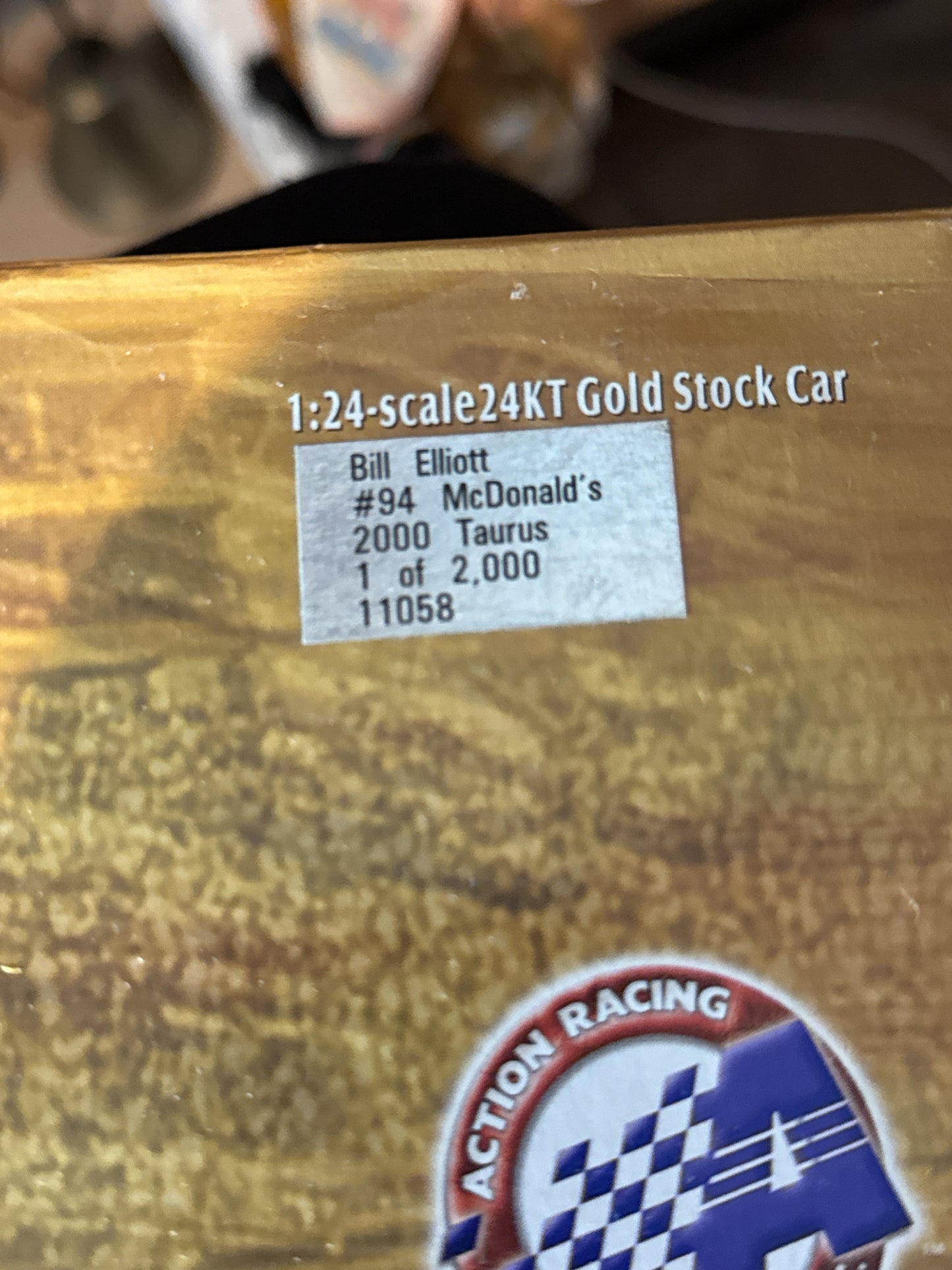 Race Fans 1:24 Collectibles Bill Elliott #94 McDonalds 24K Gold Stock Car & Case New in Box