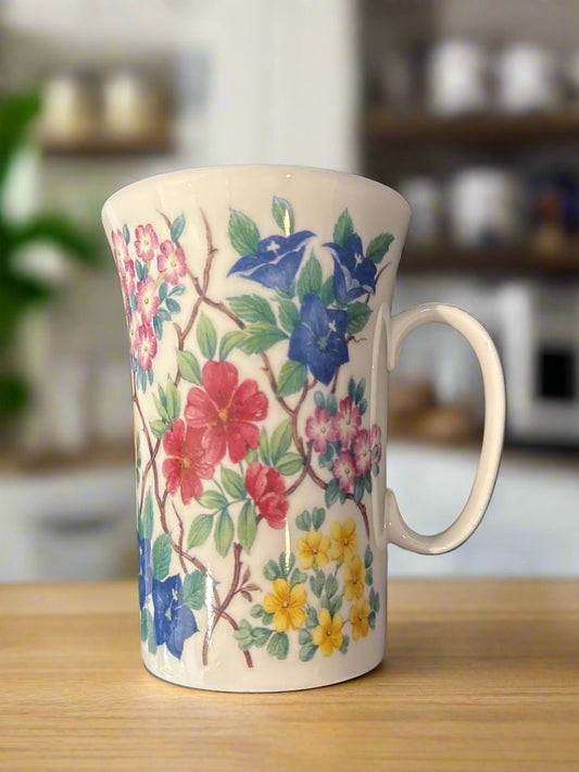 Roy Kirkham Henley Collection Floral Bone China Coffee Cup Mug 4.25" Tall