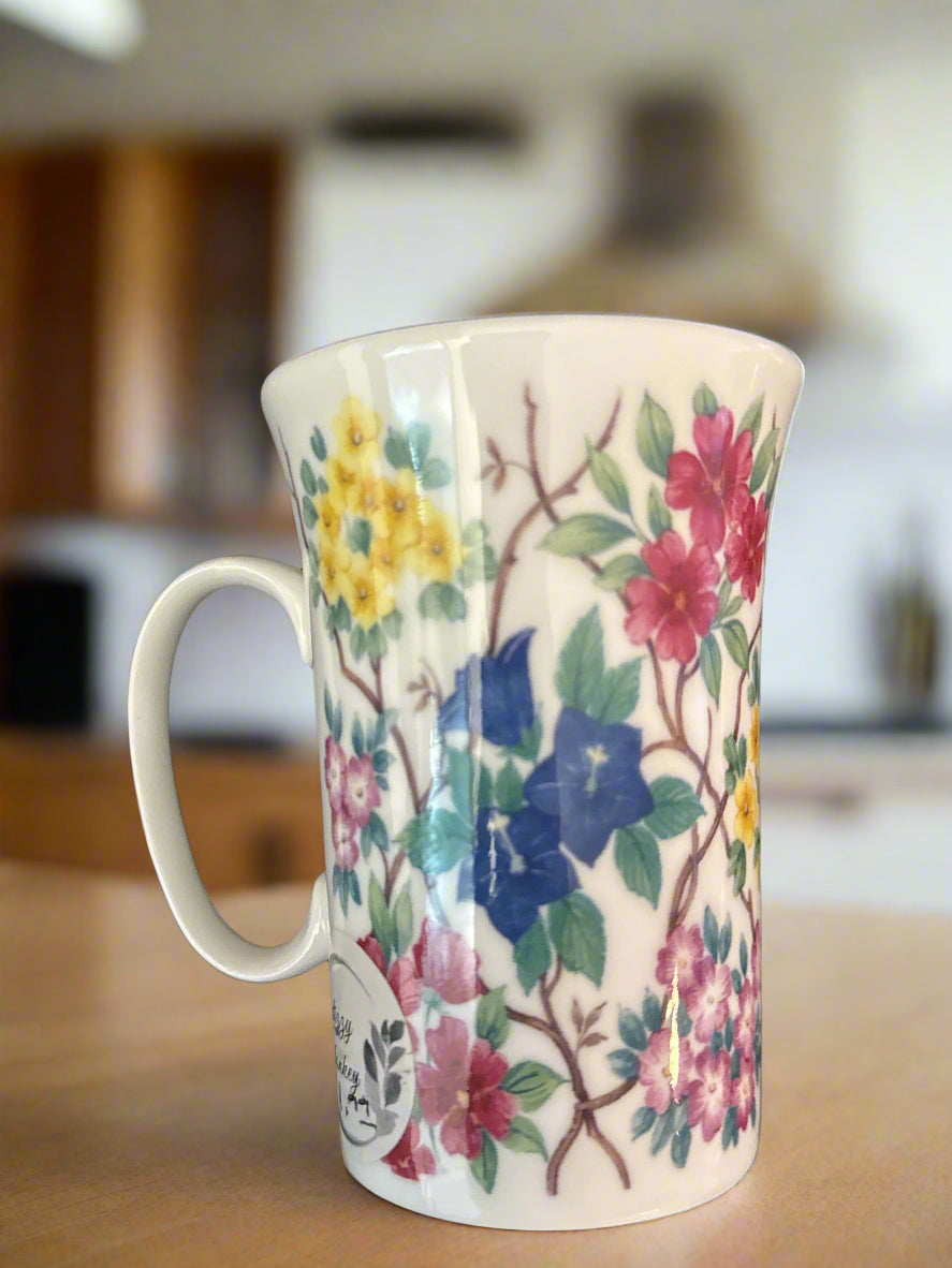Roy Kirkham Henley Collection Floral Bone China Coffee Cup Mug 4.25" Tall